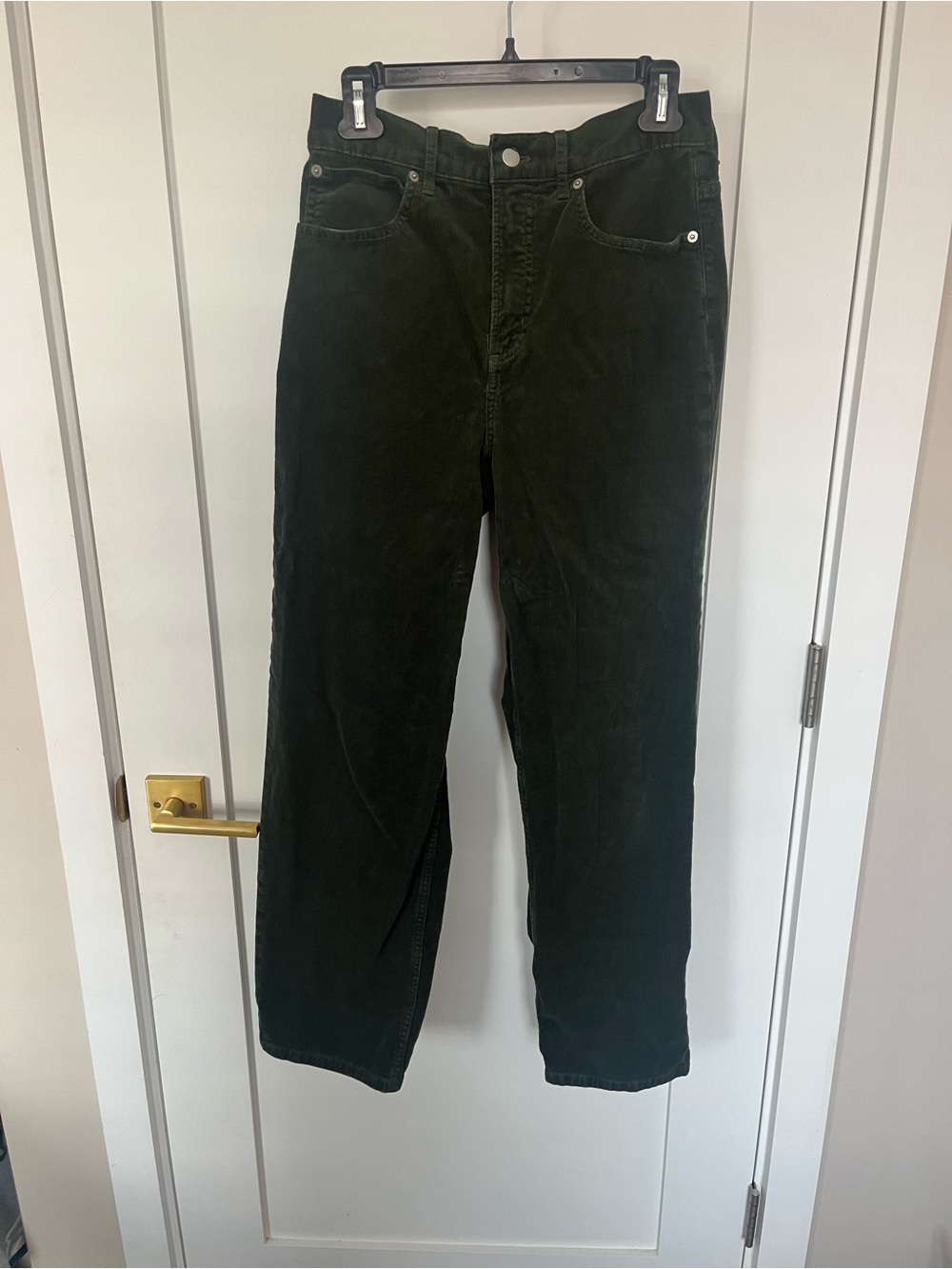 Everlane Dark Green Corduroy Women's Relaxed High-Rise Pants